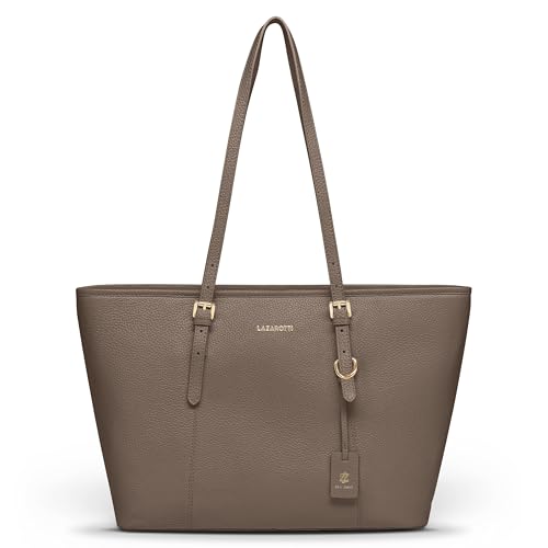 Lazarotti Bologna großer Damen Shopper aus Echt-Leder | Tote Bag mit längenverstellbaren Trägern | Schultertasche 35 cm