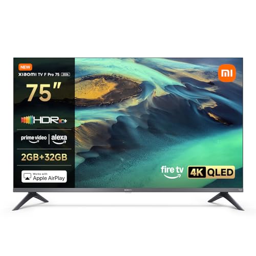 Xiaomi F Pro, 75 Zoll (190 cm), 4K UHD QLED, Smart TV, Fire TV, Triple Tuner DVB-C/S/S2/T/T2, HDR10+, Game Boost mode 120Hz, MEMC, Sprachsteuerung mit Alexa, 2GB+32GB, Kompatibel mit Apple AirPlay
