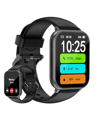 HUAKUA Smartwatch für Damen und Herren,1.69 Zoll HD-Touch Screen Fitnessuhr mit SpO2-Überwachung Pulsuhr Schlafmonitor Schrittzähler Uhr Multi Trainingsmodi für Android iOS