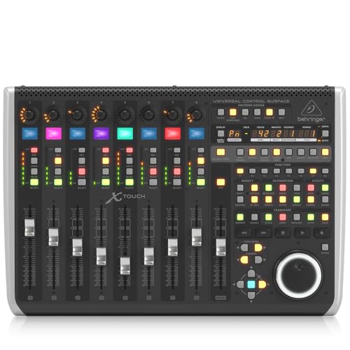 Behringer X-TOUCH Universal-Bedienoberfläche Mit 9 Berührungsempfindlichen Motor-Fadern, LCD-Scribble-Streifen und Ethernet/USB/MIDI-Schnittstelle