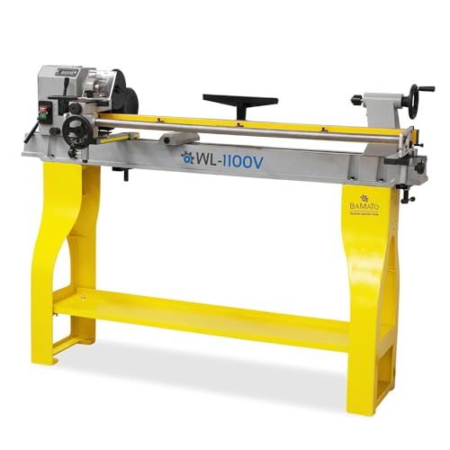 BAMATO Drechselmaschine WL-1100V Drehbank Drehtischmaschine | Leistung 750W | 500-2000 min-1 stufenlos variabel | Werkstücke bis 1100mm | 4-Zackmitnehmer (WL-1100V + Kopiereinrichtung WL1100CD)