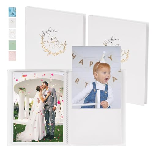 1DOT2 Fotoalbum Einsteckalbum 10x15 2 Pack Fotoalben zum Einstecken Mit Wasserdichter Membran Beschichtet, Jedes Fasst 36 Fotos(Blumenreife)