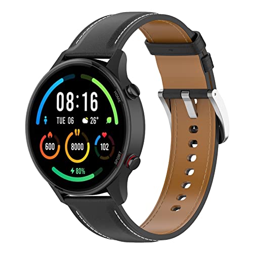 CHULN Armband Kompatibel mit Xiaomi Watch S1/S1 Active/Color Sport, 22mm Leder Smartwatch Ersatzband