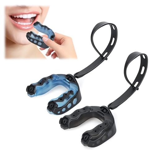 2 Stück Mundschutz Fußball, Sport Zahnschutz, Sport Mundschutz mit Gürtel, Sportmundschutz, Athletics Mundschutz mit Gürtel für American Football, Kampfsport, Boxen, Kickboxen,