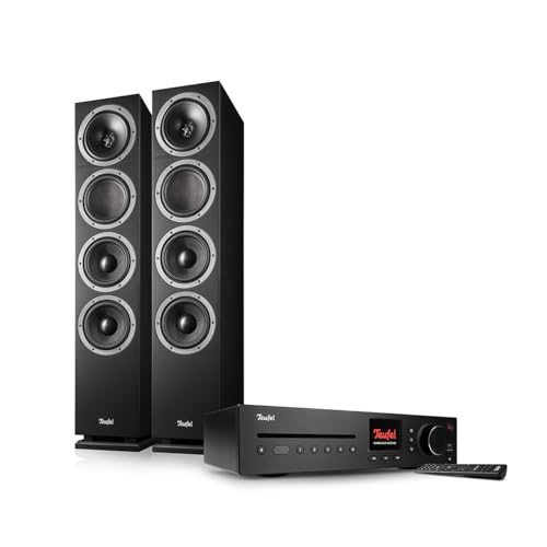 Teufel Theater 500 KOMBO 2 Sound System - Leistungsstarke Stereo Anlage mit Bluetooth aptX und Stereo CD-Receiver, WLAN, DAB+ Digitalradio, USB (Schwarz)