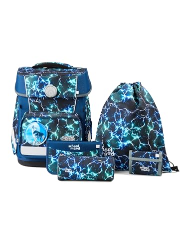 SCHOOL-MOOD Champion Maxx Pro Schulranzen-Set 6-teilig, höhenverstellbar, 22 L, ca. 1,1 kg – Motiv Felix (Wolf), Grundschule 1.–4. Klasse, Modell 2026