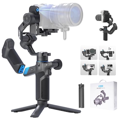 FeiyuTech SCORP Mini 3 Pro All-in-One Gimbal-Stabilisator 3-Achsen mit Abnehmbarer Fernbedienungsgriff, integriertes AI-Tracking,Vertikale Aufnahme,für Canon/Sony/Fujifilm/Nikon/Handy/Actioncam