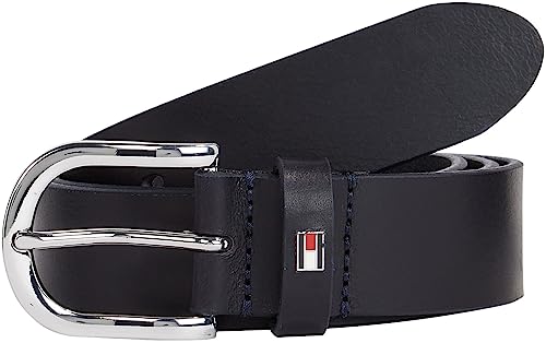 Tommy Hilfiger Damen Gürtel New Danny Belt Ledergürtel, Blau (Night Sky), 95 cm