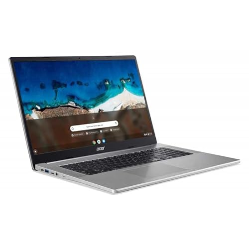 ACER Chromebook 317 CB317-1H-C7TP Laptop 17,3 Zoll Full HD, Laptop (Intel Celeron N4500, 8 GB RAM, 128 GB eMMC, Intel UHD Graphics, Chrome OS), Silbergrau