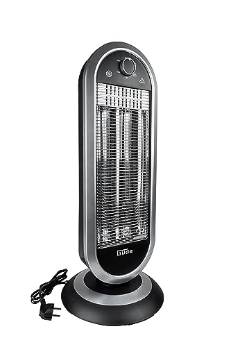 Güde Infrarot Heizstrahler GIH 900 (900 W Heizleistung, 2 Heizstufen (450/900 W) mit oder ohne Oszillation, 20 m³ max. Raumheizvermögen, Carbon-Heizelemente, großer Standfuß & Kippschutz, Tragegriff)