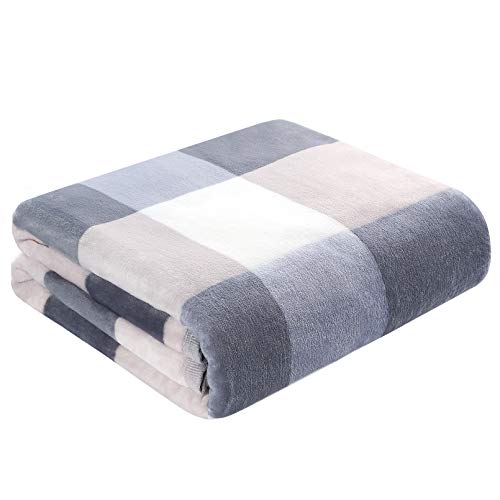 Yoofoss Kuscheldecke Flauschig Decke 150x200 cm Weiche Warme Fleecedecke Karierte Decken als Sofadecke Couchdecke kuschel Wohndecke