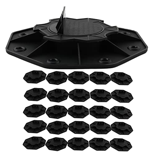 ECUTEE Stelzlager Höhenverstellbar Stellfüße Terrassenlager Höhen Verstellbar 18-30mm Stellfuss für WPC Holz Terrassendielen Terrasse Platten Unterkonstruktion Ausgleich Kunststoff 25 Stück