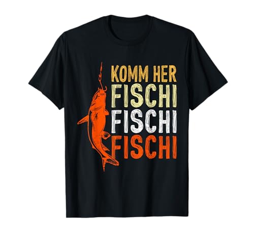 Angler Spruch Komm her Fischi Fischi Angeln T-Shirt
