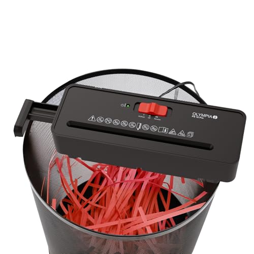 OLYMPIA PS 16 Pro Aktenvernichter Aufsatz schwarz | Kompakter Papierschredder für zu Hause | Schredder Aktenvernichter im Streifenschnitt | Shredder Papier | Papier Schredder Gerät