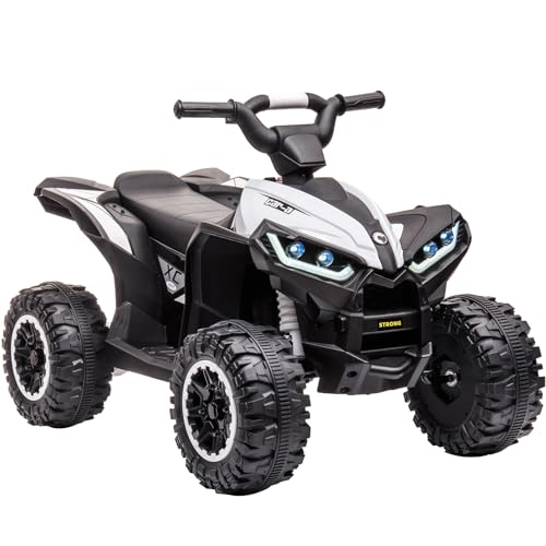 12V Kinderquad Elektroauto für Kinder Mit LED Und Musik, 2 Geschwindigkeiten, Hupe, Kinderfahrzeug Mit Fernbedienung für Kinder 3+ Jahre, 83 x 53 x 56 cm