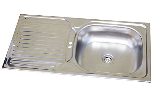 Einbauspüle Edelstahl 86cm x 43,5cm Spülbecken Küchenspüle Edelstahlspüle Waschbecken inkl. zubehör-set