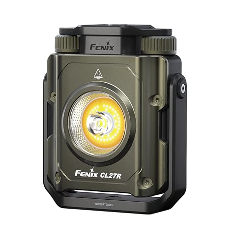 FENIX CL27R Green Wiederaufladbare Mehrstrahl-Laterne | 1600 Lumen | 180m | 285 Stunden Max | Rotlichtmodus | Stufenlose Farbtemperatur & Helligkeitseinstellung | 360°-Magnetgriff | IP66