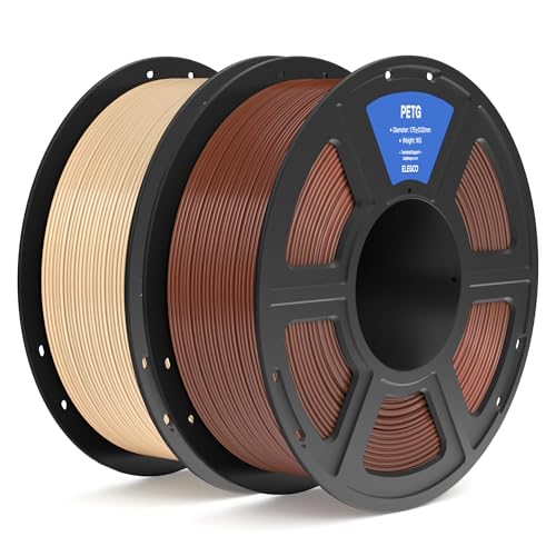 ELEGOO PETG Filament 1,75 mm Beige Braun 2 KG, 3D-Drucker-Filament, Maßgenauigkeit +/- 0,02 mm, 2-kg-Spule (4,4 lbs), Filament-3D-Druckmaterialien Passend für die Meisten 3D Printer