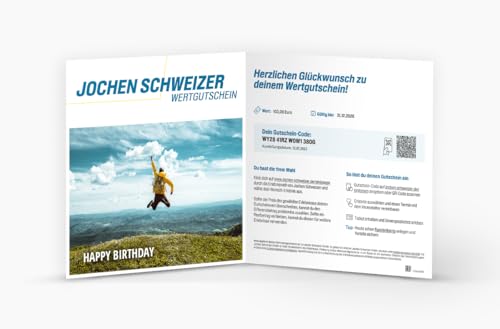 JOCHEN SCHWEIZER Geschenkgutschein: Flexibles Geschenk Geburtstag 100 Euro