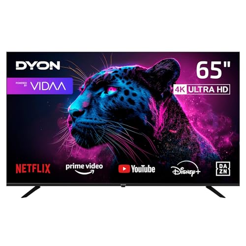 DYON Movie Smart 65 VX - 65 Zoll (164 cm) 4K UHD Smart TV mit Triple Tuner (DVB-C/-S2/-T2), App Store, Prime Video, Netflix, YouTube, DAZN, Disney+, waipu.tv, Hotelmodus