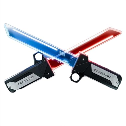 Sparkblade Schwert mit Dual-LED-Licht und Sprüheffekt, einziehbare Lichtschwerter, beleuchtete Schwerter, USB-C-Aufladung, perfekt für Halloween, Weihnachten, Neujahr, Party, Cosplay, Rave