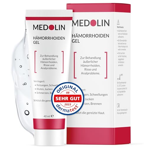 Medolin® Hämorrhoiden Gel - Gegen Schwellungen, Juckreiz, Schmerzen & Blutungen - Entzündungshemmende Hämorrhoiden Gel - Wissenschaftlich bestätigte Wirkung, 40 ml