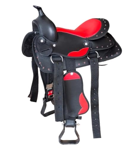 German Riding Westernsattel Colour Star mit Glitzer Strass Steinen - Holzpferd Sattel - Pony Sattel (14