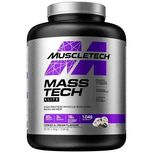 MuscleTech Mass Tech Weight Gainer, 3180g 7LBS, Geschmack:Cookies & Cream