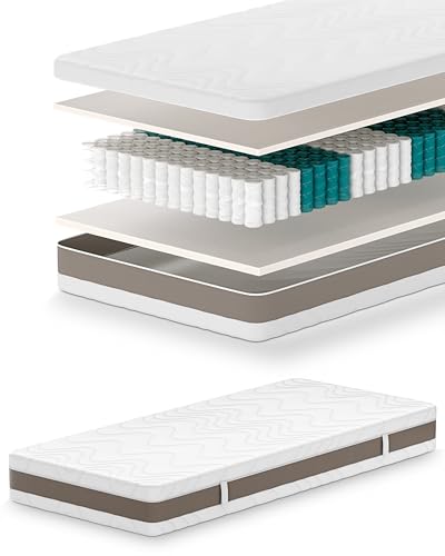 Mister Sandman Matratze 180x200, Höhe 24cm, Premium Federkernmatratze mit Taschenfedern, Matratze H3 H4, 7 Zonen, Taschenfederkernmatratze, Abnehmbarer und waschbarer Bezug, Allergikergeeignet