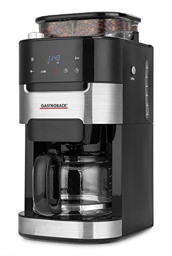 GASTROBACK 42711 Kaffeemaschine Grind & Brew Pro, Filterkaffeemaschine mit integriertem Mahlwerk, Kegelmahlwerk mit 8 Mahlstufen, Soft-Touch LCD-Display, plastic