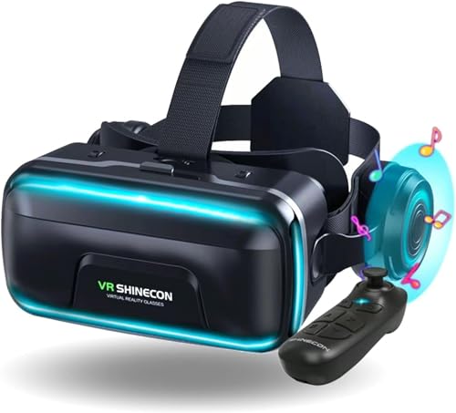 VR Brille für Handy,VR Headset Virtual Reality Brille 3D mit Bluetooth Fernbedienung Erleben Spiele für Android/iOS 4,7-7,2 Zoll Handys Kinder Erwachsene Geschenk 2023 New