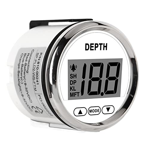 Echolot für Boote, Echolot Wasserdichter Dash Echolotgeber mit Weißer Hintergrundbeleuchtung für Boote, Wasserdichter Dash Echolotgeber mit Weißer Hintergrundbeleuchtung für