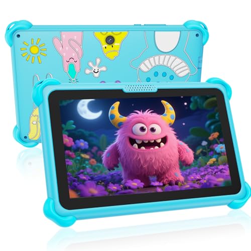 VESWWE Kinder Tablet 7 Zoll Android Tablet für Kinder 32GB ROM Kindertablet mit Schutzhülle WiFi6 Kindersicherung Installierte Lern-Apps von 3–7 Jahre Jungen und Mädchen (Blau)