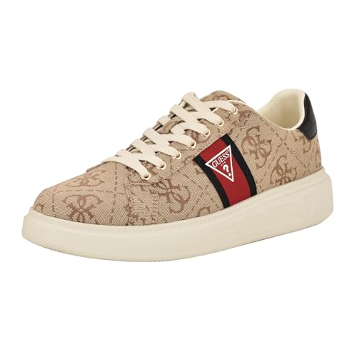 Guess Caffen Herren-Sneaker, Hellbraunes Logo, Multi 101, 43 EU