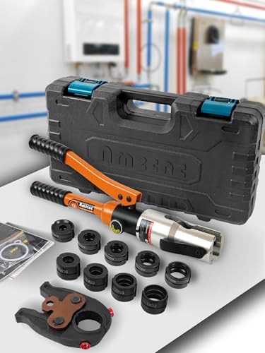 AMZCNC Profi Presszange V-Kontur Und TH-Kontur, für Kupferrohr, Edelstahlrohr, Edelstahlrohr Und Verbundrohr Backeneinsätze V12 V15 V18 V22 V28 Und TH16 TH20 TH26 TH32 incl