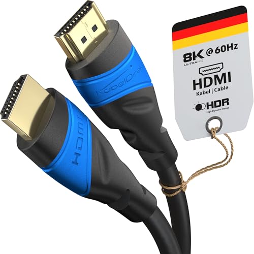 KabelDirekt – 8K & 4K HDMI Kabel – 1m – Entwickelt in Deutschland – Für jedes HDMI-Kabel Setup (10K, 8K@60Hz & 4K@120Hz, High Speed HDMI mit Ethernet, Blu-ray, PS5, Xbox Series, Switch)