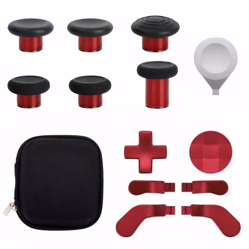 【Ausverkauf】 13-in-1-Metall-Thumbsticks für Xbox One Elite Series 2 Controller-Zubehör: 6 Joysticks, 4 Paddles, 2 D-Pads, 1 Einstellwerkzeug (Rot)