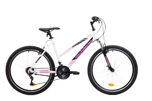 F.LLI Schiano Damen Range Mountainbike, Weiß-Rosa, 26 Zoll, MTB