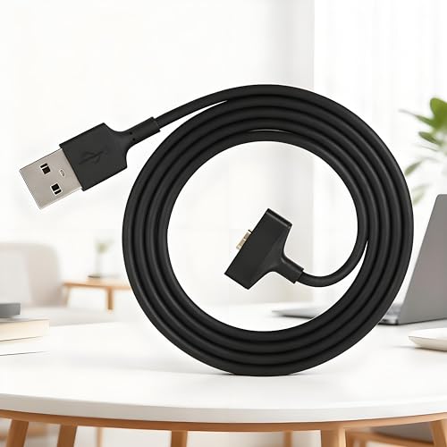 TICFOX USB Ladekabel für Fitbit Ionic Watch, Ersatz USB-Ladekabel mit Sonden-Schnittstelle Kompatibles Ladegerät für die Fitbit Ionic Smartwatch (5V/300mA, 92cm, Schwarz)