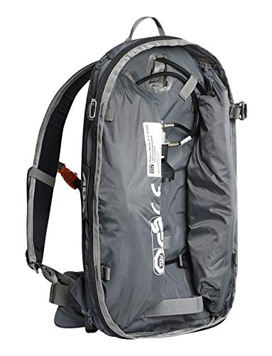 ABS Unisex – Erwachsene Lawinenrucksack Base Unit, Twinbags für mehr Sicherheit, verwendbar mit S.Light + P.Ride Compact Zipons und Carbon oder Stahl Auslöseeinheit, Rock Grey, One Size