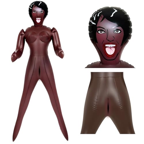 Sadodo Black Aufblasbare Frau PVC 155 cm,Gummipuppe Sexy Women Gadget Erotik Scherzartikel Requisiten Party Dekoration Puppe Liebespuppen für Männer,Dunke