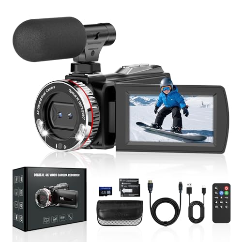 Euiivnt Videokamera 4K 48MP Camcorder, 3.0