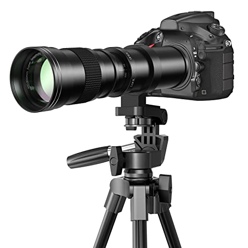 Lightdow 420-800mm f/8.3-16 Teleobjektiv für Canon EF Objektiv, Manuelles Teleobjektiv-Zoom Objektiv mit T-Ring für Canon EOS Rebel SL2 SL1 T8i T7 T6 850D 800D 4000D 2000D 90D 80D 77D 70D 5D 6D DSLR
