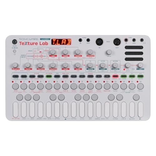 Sonicware LIVEN Texture Lab [Granular Sampler + Effektprozessor] Flexible Granular-Synthese, Sampling-Funktion, 128-Step-Sequencer, 6 HQ Shimmer-Reverbs