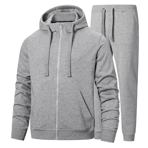 W JIANWANG Trainingsanzug Herren Hoodie Baumwolle Jogginganzug Herren Athletisch Komfortabel Tracksuit ATM-121-M