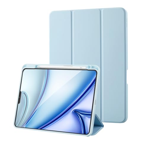Hülle Kompatibel mit iPad Pro 11 2022/2021/2020 Hülle/iPad Pro 11 Hülle Pro 11 Zoll mit Stifthalter, Trifold Ständer Schutzhülle Unterstützt 2. Gen iPencil Aufladen, Auto Schlafen/Wachen, Hellblau…