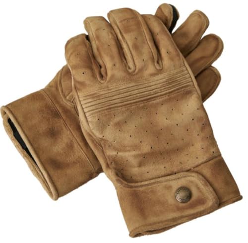 Belstaff Montgomery Velours Motorrad Handschuhe, sand, L