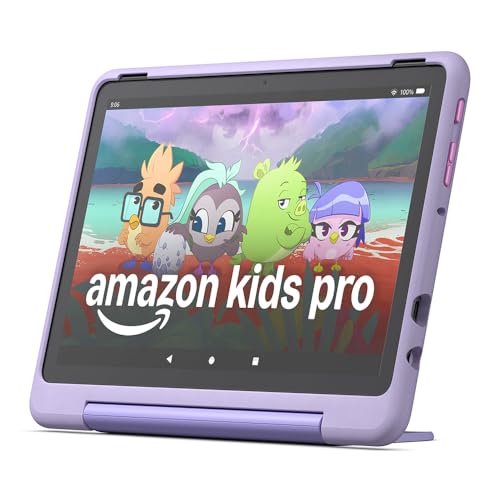 Fire HD 10 Kids Pro-Tablet (Neueste Generation), für Kinder ab dem Grundschulalter | 10-Zoll-Display, lange Akkulaufzeit, Kindersicherung und dünne Hülle | Version 2023, 32 GB, Happy-Day-Design
