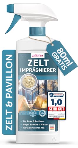 PLINTEX® Zelt & Pavillon Imprägnierung 580ml - Imprägnierspray für Zelte, Markisen, Sonnenschirm oder Pavillons - effektiver Flächen- & Nahtdichter für Zelte - dermatologisch getestet & atmungsaktiv