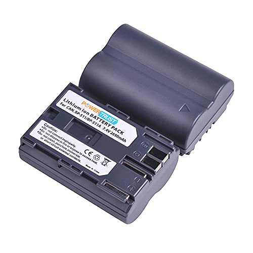 PowerTrust 2Pcs BP-511 BP-511A Akku für Canon EOS 40D 30D 20D 10D 5D D60 300D PowerShot Pro1 G6 G5 G3 G2 G1 Pro90 IS